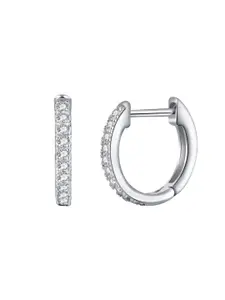 BRIA JEWELS Rhodium-Plated Silver Circular Hoop Earrings