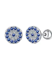 BRIA JEWELS Sterling Silver Rhodium-Plated Contemporary Stud Earrings