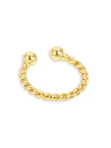 BRIA JEWELS Sterling Silver Gold-Plated Twisty Hoop Earrings