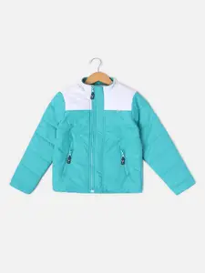 Allen Solly Junior Boys Colourblocked Mock Collar Long Sleeves Puffer Jacket