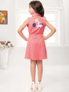 Tiny Kingdom Girls Striped Cotton Shirt Dress
