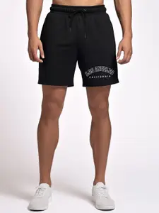 FFLIRTYGO Men Typography Printed Mid-Rise Dri-FIT Cotton Regular Fit Shorts