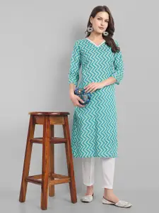 LYCHNIS Chevron Printed Cotton Kurta