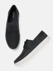 Geox Men Moisture Wicking Leather Boat Shoes