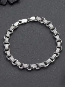 ORIONZ Men Sterling Silver Silver-Plated Wraparound Bracelet