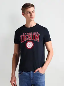 U.S. Polo Assn. Denim Co. Typography Printed Slim Fit Cotton T-shirt