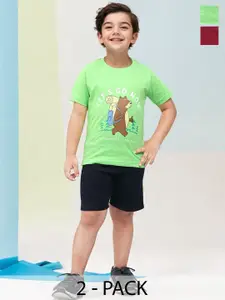Toonyport Boys Pack Of 2 Printed T-shirt with Shorts