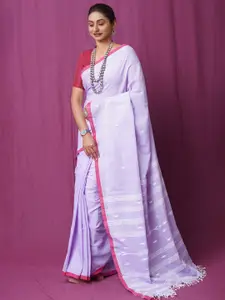Unnati Silks Woven Design Pure Linen Handloom Jamdani Saree