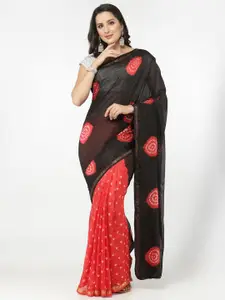 Kishori Sarees Bandhani Pure Silk Half and Half Saree