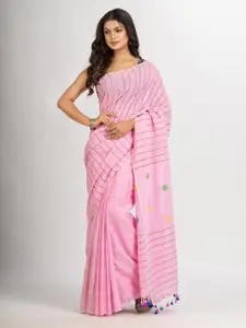 Angoshobha Striped Pure Cotton Jamdani Saree