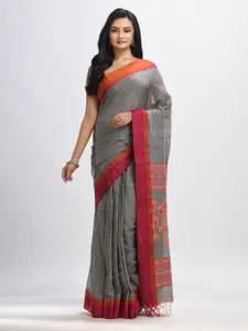 Angoshobha Woven Design Pure Cotton Jamdani Saree
