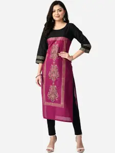 KALINI Women Ethnic Motifs Embroidered Cotton Strigth Kurta