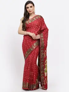 Kishori Sarees Bandhani Zari Pure Silk Saree