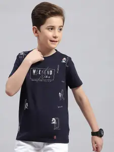 Monte Carlo Boys Typography Printed Round Neck Cotton T-shirt