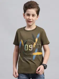 Monte Carlo Boys Typography Printed Round Neck Cotton T-shirt