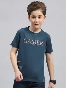 Monte Carlo Boys Typography Printed Round Neck Cotton T-shirt