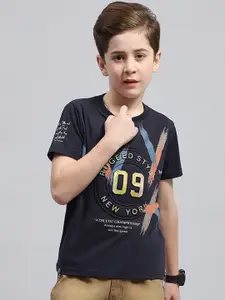 Monte Carlo Boys Typography Printed Round Neck Cotton T-shirt