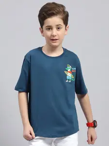 Monte Carlo Boys Graphic Printed Round Neck Cotton T-shirt