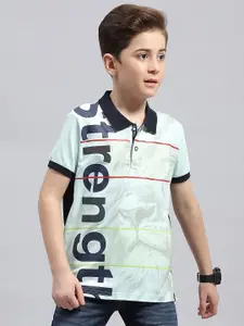 Monte Carlo Boys Typography Printed Polo Collar Cotton T-shirt
