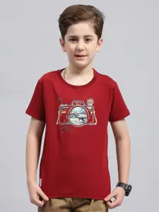 Monte Carlo Boys Graphic Printed Round Neck Cotton T-shirt