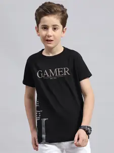 Monte Carlo Boys Typography Printed Round Neck Cotton T-shirt