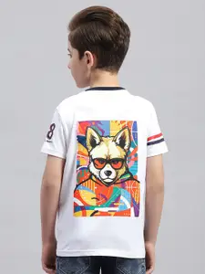 Monte Carlo Boys Graphic Printed Round Neck Cotton T-shirt