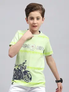 Monte Carlo Boys Typography Printed Round Neck Cotton T-shirt