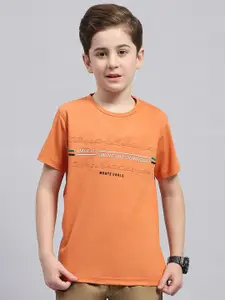 Monte Carlo Boys Typography Printed Round Neck Cotton T-shirt