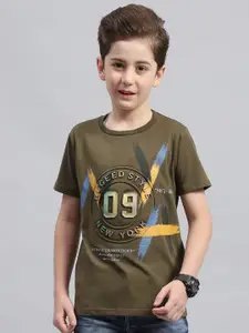 Monte Carlo Boys Typography Printed Round Neck Cotton T-shirt