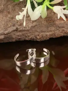 Silver Chest Set of 2 Silver Plated 925 Sterling Silver Toe Rings