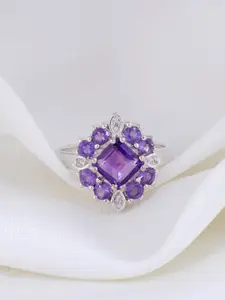 HIFLYER JEWELS 925 Sterling Silver Stone Studded Finger Ring