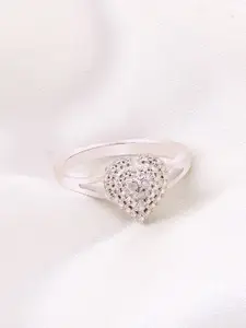 HIFLYER JEWELS 925 Sterling Silver Stone-Studded Adjusted Finger Ring