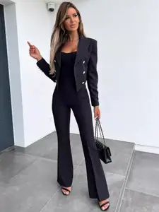 StyleCast Black Long Sleeves Open Front Blazer
