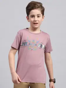 Monte Carlo Boys Typography Printed Round Neck Cotton T-shirt