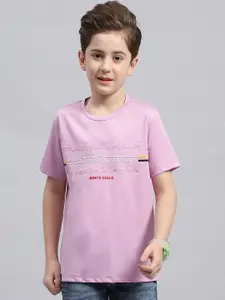 Monte Carlo Boys Typography Printed Round Neck Cotton T-shirt