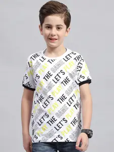 Monte Carlo Boys Typography Printed Round Neck Cotton T-shirt