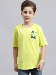 Monte Carlo Boys Graphic Printed Round Neck Cotton T-shirt