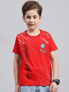 Monte Carlo Boys Typography Printed Round Neck Cotton T-shirt