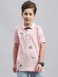 Monte Carlo Boys Typography Printed Polo Collar Cotton T-shirt