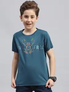 Monte Carlo Boys Typography Printed Round Neck Cotton T-shirt