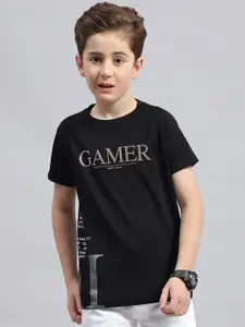 Monte Carlo Boys Typography Printed Round Neck Cotton T-shirt