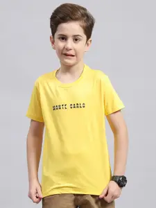 Monte Carlo Boys Typography Printed Round Neck Cotton T-shirt