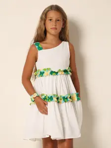 Vero Moda Girls Ruffled Sleeveless Tiered Fit & Flare Dress