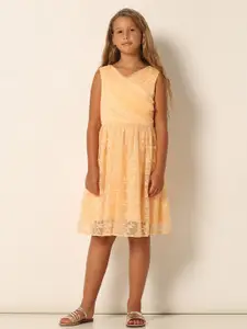 Vero Moda Girls Self Design Fit & Flare Dress