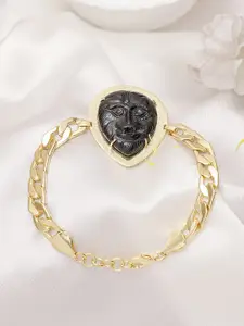 XAGO Gold-Plated Stone Studded Link Bracelet