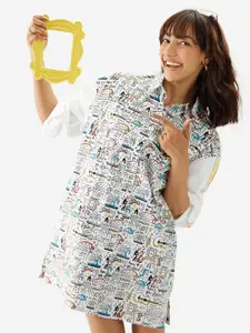 The Souled Store Conversational Printed A-Line Dress