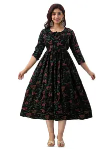 Charnest Floral Printed Maternity Ethnic Dress