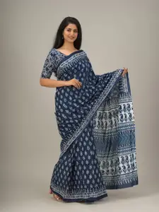 KIAARON Floral Printed Pure Cotton Saree
