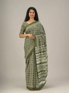 KIAARON Printed Pure Cotton Saree