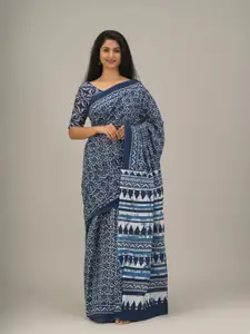 KIAARON Printed Pure Cotton Saree
